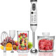 AFRA Hand Blender 5 in 1, Multiple Speed Settings, Stainless Steel, Japanese Technology, 600W, Chopper, Mixing Cup, Whisk, AF-14600BLCR, 2 years warranty