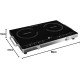 Afra Infrared Cooktop (Double), 3000W, LED Display, Child Lock, Crystal Plate, Stainless Steel Body, 4 digital LED display,And  AF-3000ICBK, 2 Years Warranty.