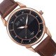 AFRA Conrad Gentleman’s Watch, Design, Rose Gold Metal Alloy Case, Leather Strap, Water Resistant 30m