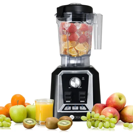 AFRA Professional Blender, 1600W High-speed Copper motor (9540), Food grade 6 PCS SUS blades, 2L Unbreakable Jar, Dry Grinding + Wet Grinding, Overloaded Protection, AF-162PBBK, 2 Year Warranty