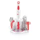 AFRA Hand Blender Set, 2-speed, 5-piece Hand Blender Set, 700W, Stainless Steel Shaft,    and with White/Red, AF-7001BL-SET, 2 years Warranty,