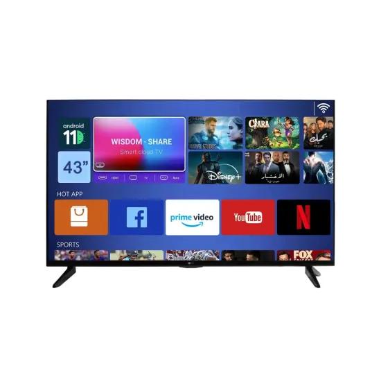 AFRA 43-inch Smart 4K UHD TV, Frameless, LED, Android 11, HDMI, USB, VGA, PC & Game Console Connection, Streaming, Netflix, Hulu, YouTube, Prime Video, AF-43114KBK, 2 Years Warranty.