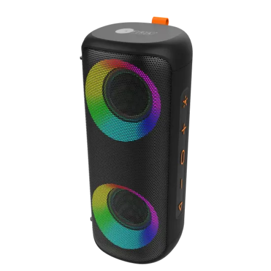 AFRA Bluetooth Speaker, 12watts, Black, Plastic Body, Ultra Bass, Rgb Light Show, Ipx4 Waterproof, 3.7v/3000Mah Rechargeable Battery,  AF-0012BSBK2, Years Warranty.