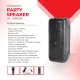 AFRA Party Speaker, 100 Watts, 12.76kg, Black, 4500Ma Battery, Side Handle and Wheels, With Remote Control, AF-100PSBK,  2 Years Warranty