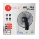 AFRA Wall Mount Fan, 16 Inch, 60w, 5.5m3/min Flow Rate, 90° Oscillation, RPM 1250 with 3 Speed Setting, Black, AF-1612WFBK, 2 Year Warranty