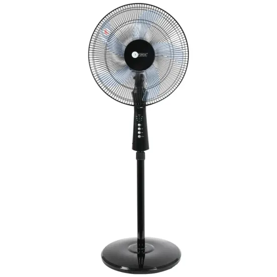 AFRA Electric Stand Fan, 60W, Adjustable Height, 5 Blades, Includes Remote Control, Black,And  AF-1660BKR, 2 Years Warranty