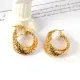 AFRA PALMETTE GOLD STAINLESS STEEL EARRING