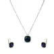 AFRA AZURE SILVER STAINLESS STEEL SET -NECKLACE+EARRINGS