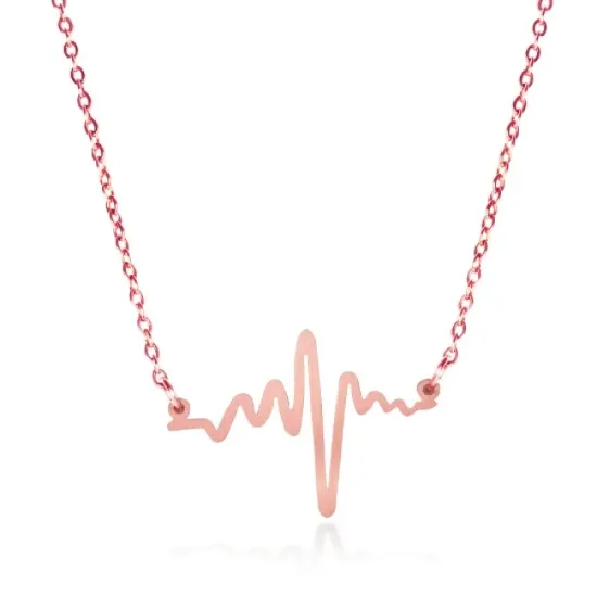 AFRA HEARTBEAT ROSEGOLD STAINLESS STEEL NECKLACE