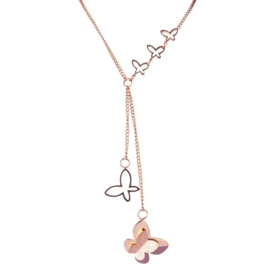 AFRA TITANIA ROSEGOLD STAINLESS STEEL NECKLACE