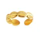 AFRA PALMETTE GOLD STAINLESS STEEL RING