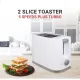 AFRA Electric Breakfast Toaster, 700W, 2 Slots, Removable Crumb Tray, Plastic Body, White Finish, AF-100240TOWH, 2 years warranty