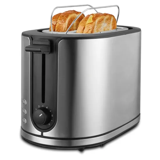 AFRA Electric Breakfast Toaster, 950W, 2 Slots, Removable Crumb Tray, Stainless Steel Finish, AF-120900TOSS, 2 years warranty