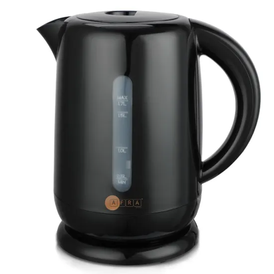 AFRA Electric Kettle, 1.7L Capacity, 2200W, Dry Boil Protection, Strix Control, Automatic Shut-off, Overheat Protection, Black, AF-201850KTBL, 2 years warranty