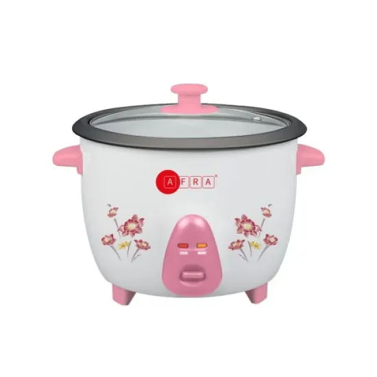 AFRA Rice Cooker, 300W, Non-Stick Coating, 0.6L Capacity, Keep-Warm Function, With Measuring Cup And Spoon,And  AF-0630RCWT, 2 Years Warranty.