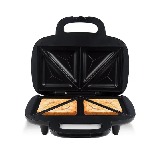 AFRA Grill and Sandwich Maker, Non-Stick Surface, 2 Slice Slots, Black, Stainless Steel, 700W, AF-20700TOSS, 2 years warranty