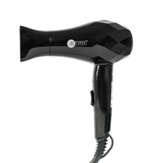 AFRA Hair Dryer, AF-1000HDBK, 2 Speeds, 2 Heat Settings, Easy-To-Use, With Concentrator, Black, Sharp & Stylish Design, Hang-Up Hook for Safe Storage, 1 year warranty