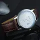 AFRA Lumen Gentleman’s Watch, Silver Stainless Steel Case, Time & Date, Leather Strap, Water Resistant 30m