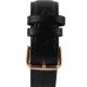 AFRA dazzler gents watch rose gold case white dial black leather, AF10301, 1-year warranty.