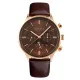 AFRA CRESCENT GENTS WATCH ROSE GOLD CASE BROWN DIAL BROWN LEATHER