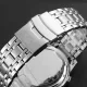 AFRA MOONSTONE GENTS WATCH SILVER CASE BLACK DIAL SILVER BRACELET