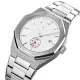 AFRA OCTAVIAN GENTS WATCH SILVER CASE WHITE DIAL SILVER BRACELET