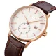 AFRA RADIUS GENTS WATCH ROSE GOLD CASE WHITE DIAL BROWN LEATHER