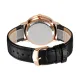 AFRA RADIUS GENTS WATCH ROSE GOLD CASE BLACK DIAL BLACK LEATHER