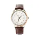 AFRA ELEMENTAL GENTS WATCH ROSE GOLD CASE WHITE DIAL BROWN LEATHER