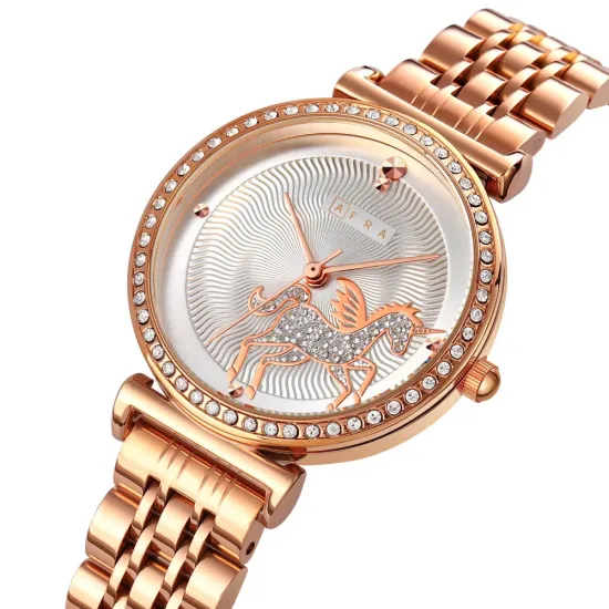 AFRA KEREN LADIES WATCH ROSE GOLD CASE SILVER DIAL ROSEGOLD BRACELET