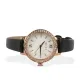 AFRA ORNATE LADIES WATCH ROSE GOLD CASE WHITE DIAL BROWN LEATHER