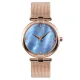 AFRA PEARLESCENT LADIES WATCH ROSE GOLD CASE BLUE DIAL ROSEGOLD MESH BRACELET