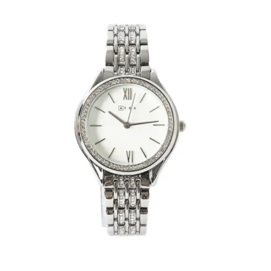 AFRA EDWINA LADIES WATCH GOLD/SILVER CASE SILVER MOP DIAL SILVER/GOLD BRACELET