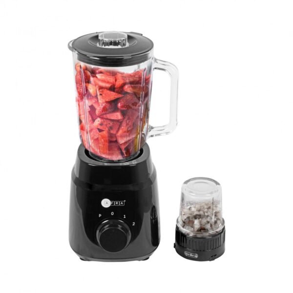 AFRA 2 in 1 Blender, 2-speed settings, Pulse Function, 1.5 Litre Capacity, 4 Cutting Blades, Blender & Grinder Jar, Easy-To-Clean, G-Mark, ESMA, RoHS, And CB Certified, AF-600BLBK, 2 Years Warranty - Image 3