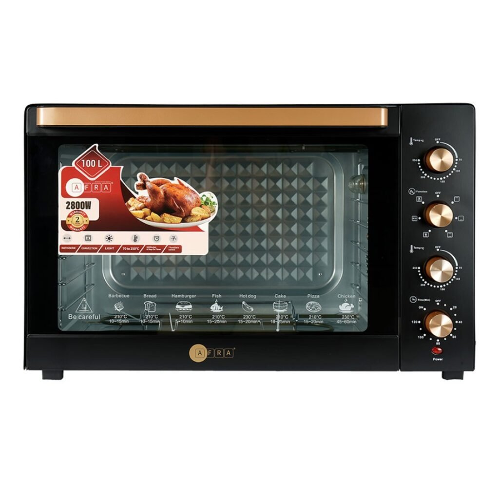 AFRA 100L Electric Oven Toaster – 2800W, Rotisserie, Convection, 7 Function