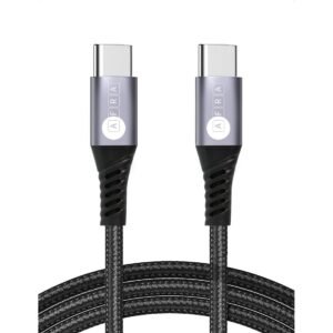 AFRA USB Charging Cable, 3A, 60W, Nylon-Braided Jacket, With Data Transmission, Type C, 1 meter length, Durable, Tangle Free
