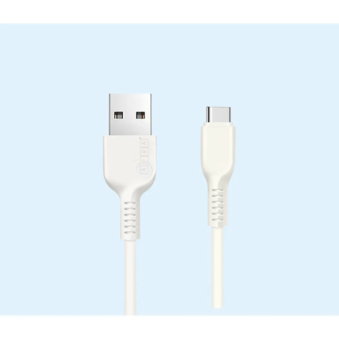 AFRA USB Charging Cable 2.4A, Type-C, 1m, heat-resistant PVC, white