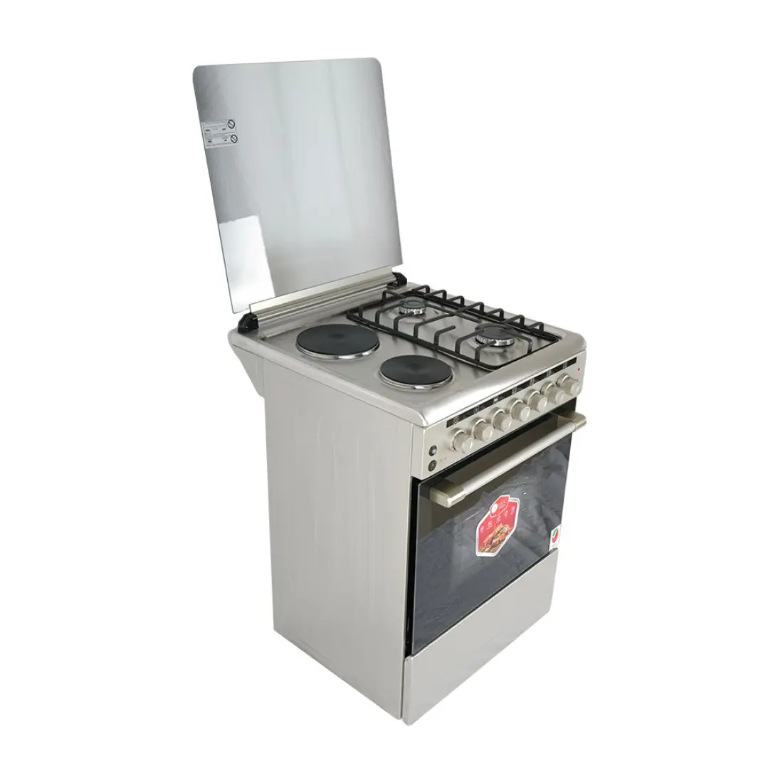 AFRA Free Standing Cooking Range 60x60 – Gas & Electric Burners, Stainless Steel, AF-6060CRHG - Image 2