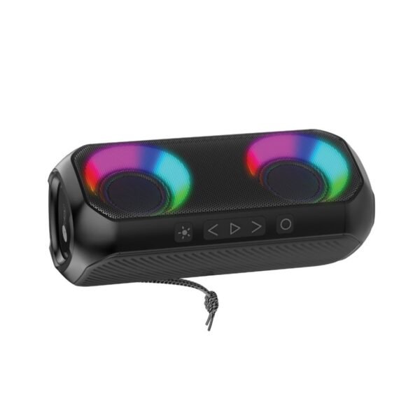 AFRA Bluetooth Speaker, 24 Watts, Black, Plastic Body, Ultra Bass, RGB Light, IPX4 Waterproof, 3.7V/2000mAh Rechargeable Battery, AF-0024BSBK, 2 Years Warranty - Image 2