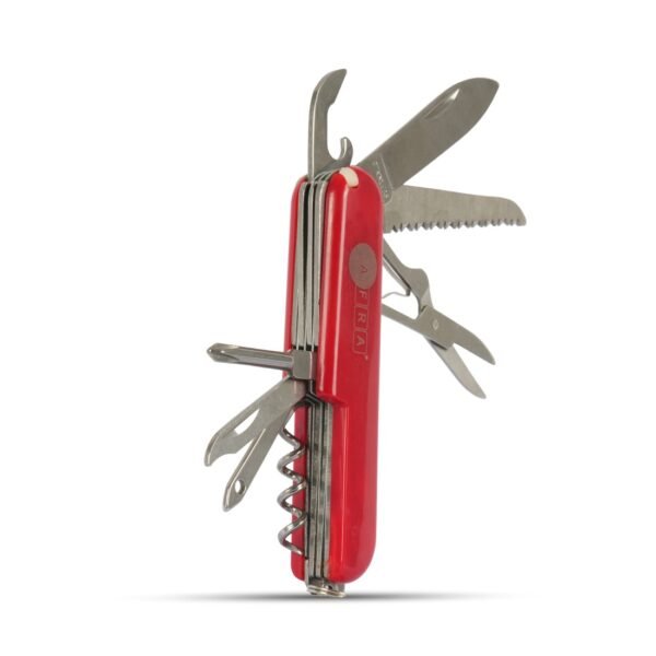 AFRA MULTIFUNCTION KNIFE 9 IN 1 RED 3CR13 STAINLESS STEEL + ABS COVER, MODEL AF003MK - Image 4