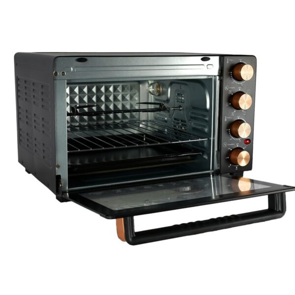 AFRA Electric Oven Toaster, 30L, 1500w Convection Rotisserie & Oven Lamp, 4 Knobs Tray, Rack, Handle, 7-Functions control, Adjustable Thermostat 70 to 250C, AF-3015OTBK, 2-Year Warranty - Image 3
