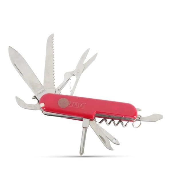 AFRA MULTIFUNCTION KNIFE 9 IN 1 RED 3CR13 STAINLESS STEEL + ABS COVER, MODEL AF003MK - Image 2