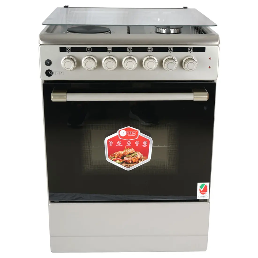 AFRA Free Standing Cooking Range 60x60 – Gas & Electric Burners, Stainless Steel, AF-6060CRHG - Image 4