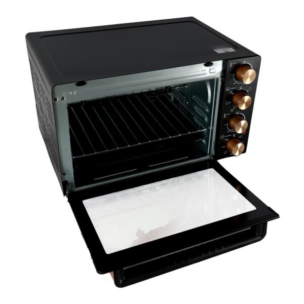 AFRA Electric Oven Toaster, 80L, 2200w Convection Rotisserie & Oven Lamp, 4 Knobs Tray, Rack, Handle, 7-Functions control, Adjustable Thermostat 70 to 250C, AF-8022OTBK, 2-Year Warranty - Image 4
