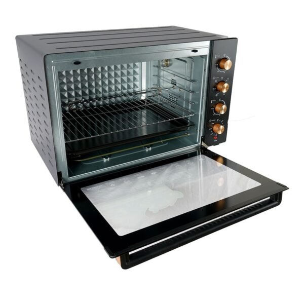 AFRA Electric Oven Toaster, 100L, 2800w Convection Rotisserie & Oven Lamp, 4 Knobs Tray, Rack, Handle, 7-Functions control, Adjustable Thermostat 70 to 250C, AF-1028OTBK, 2-Year Warranty - Image 4