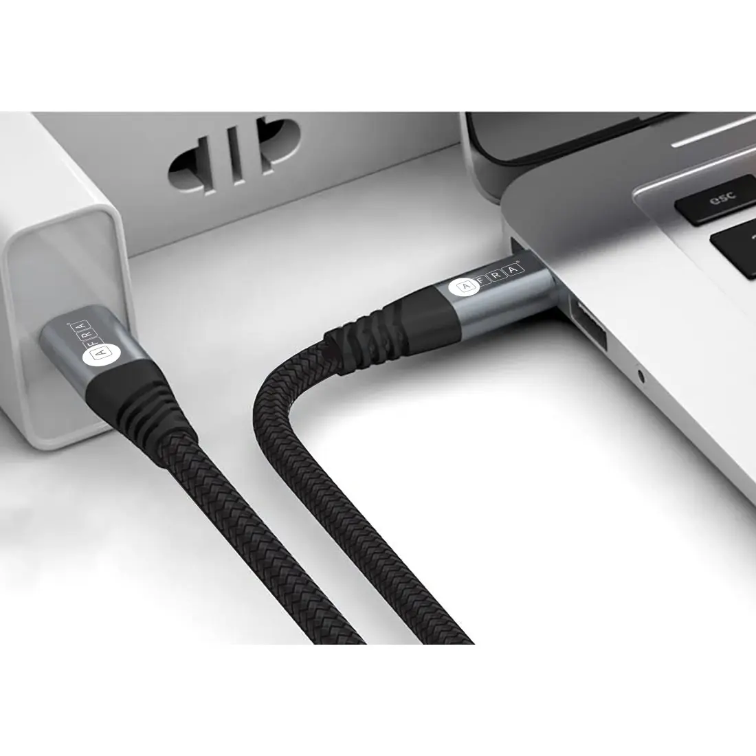 AFRA USB Charging Cable AF-0006TYPC – 3A, 60W, Nylon-Braided Type-C, 1m, Durable & Tangle-Free - Image 4