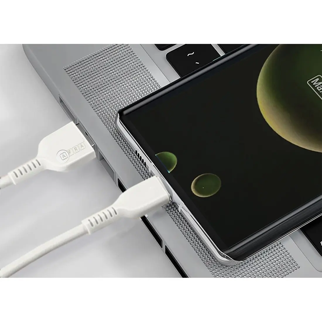 AFRA USB Charging Cable AF-0042TYPC – Type-C, 2.4A, 1m, Heat-Resistant PVC & Data Transfer - Image 3