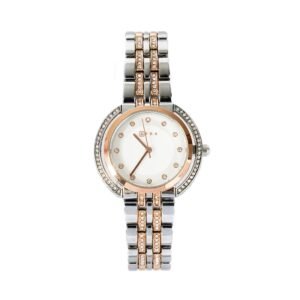 WATCHAFRA HELENE LADIES WATCH GOLD/SILVER CASE SILVER MOP DIAL SILVER/GOLD BRACELET, MODEL: AF22102, 1-Year Warranty