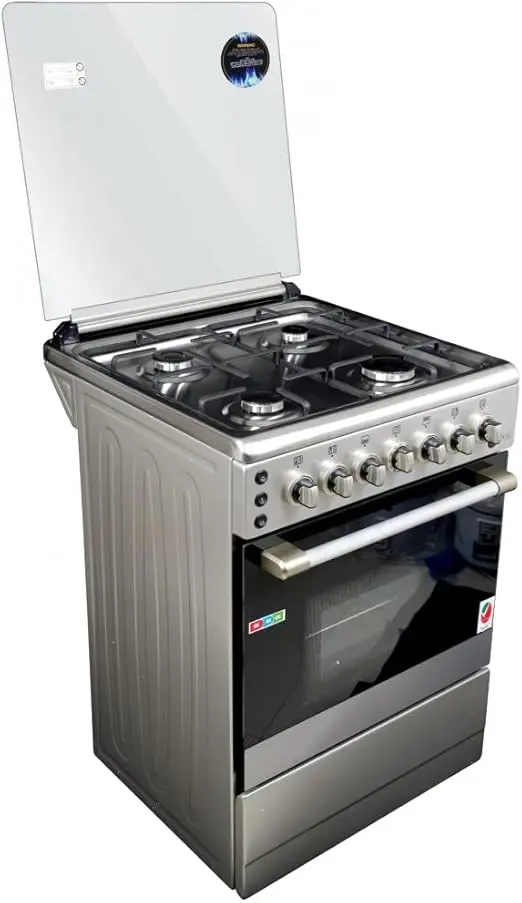 AFRA Free Standing Gas Oven 60x60cm – 4 Burners, Rotisserie, Stainless Steel, AF-60 - Image 3