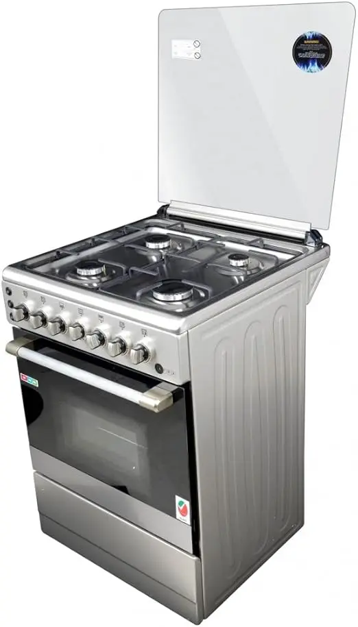 AFRA Free Standing Gas Oven 60x60cm – 4 Burners, Rotisserie, Stainless Steel, AF-60 - Image 2